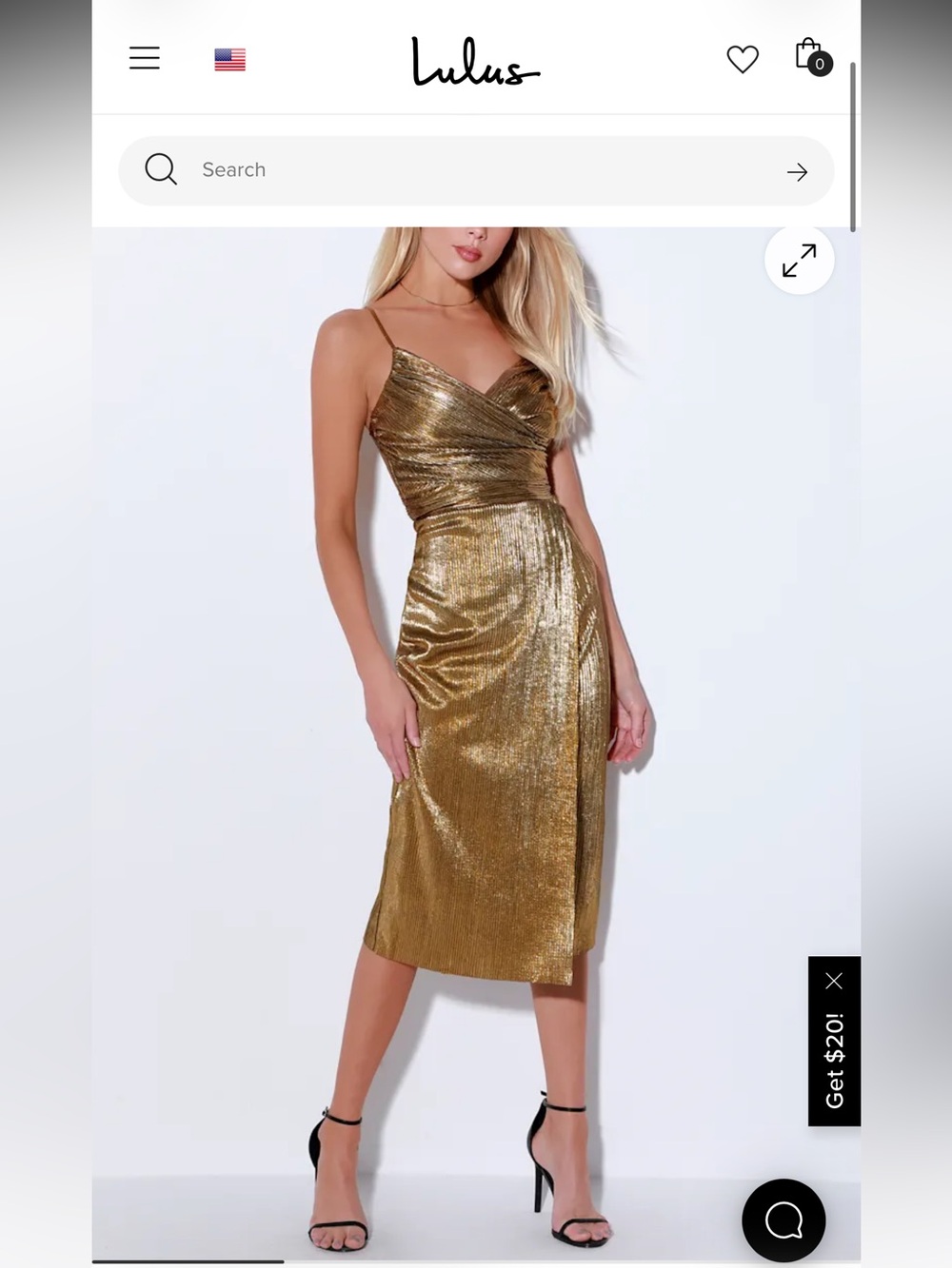 Lulus gold iridescent party dress